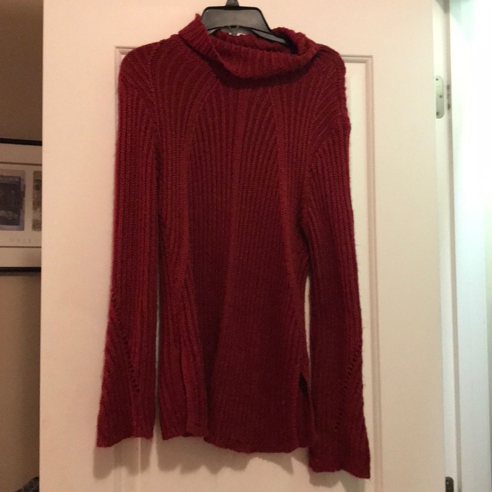 Dark red comfy turtleneck sweater